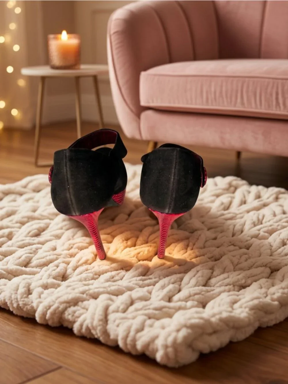 Black Suede Mary Jane Heel